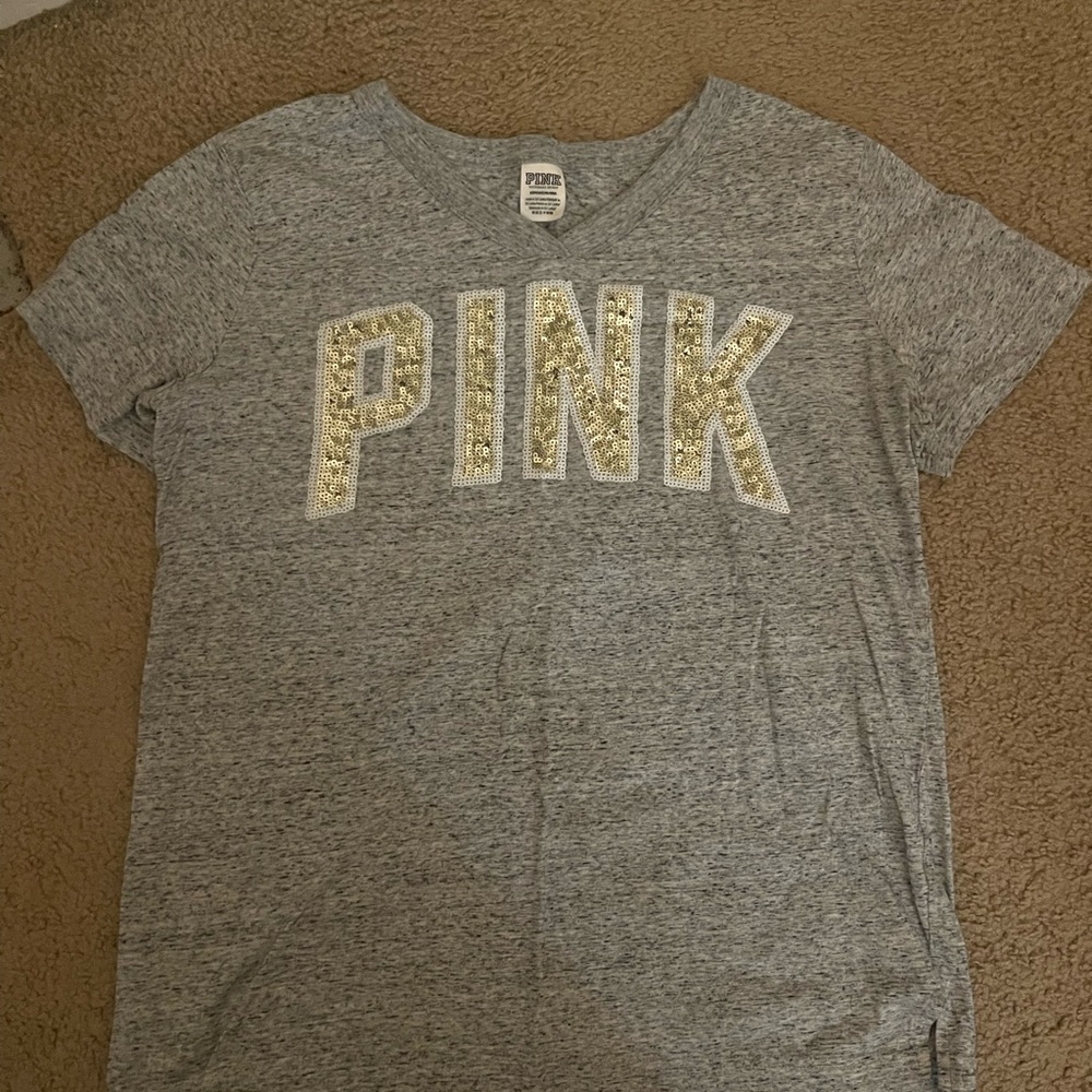 PINK Victoria's Secret Heathered Gray Tee